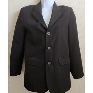 Van Heusen Black Women's Blazer 12 Reg Lined Faux Pockets Notched Collar